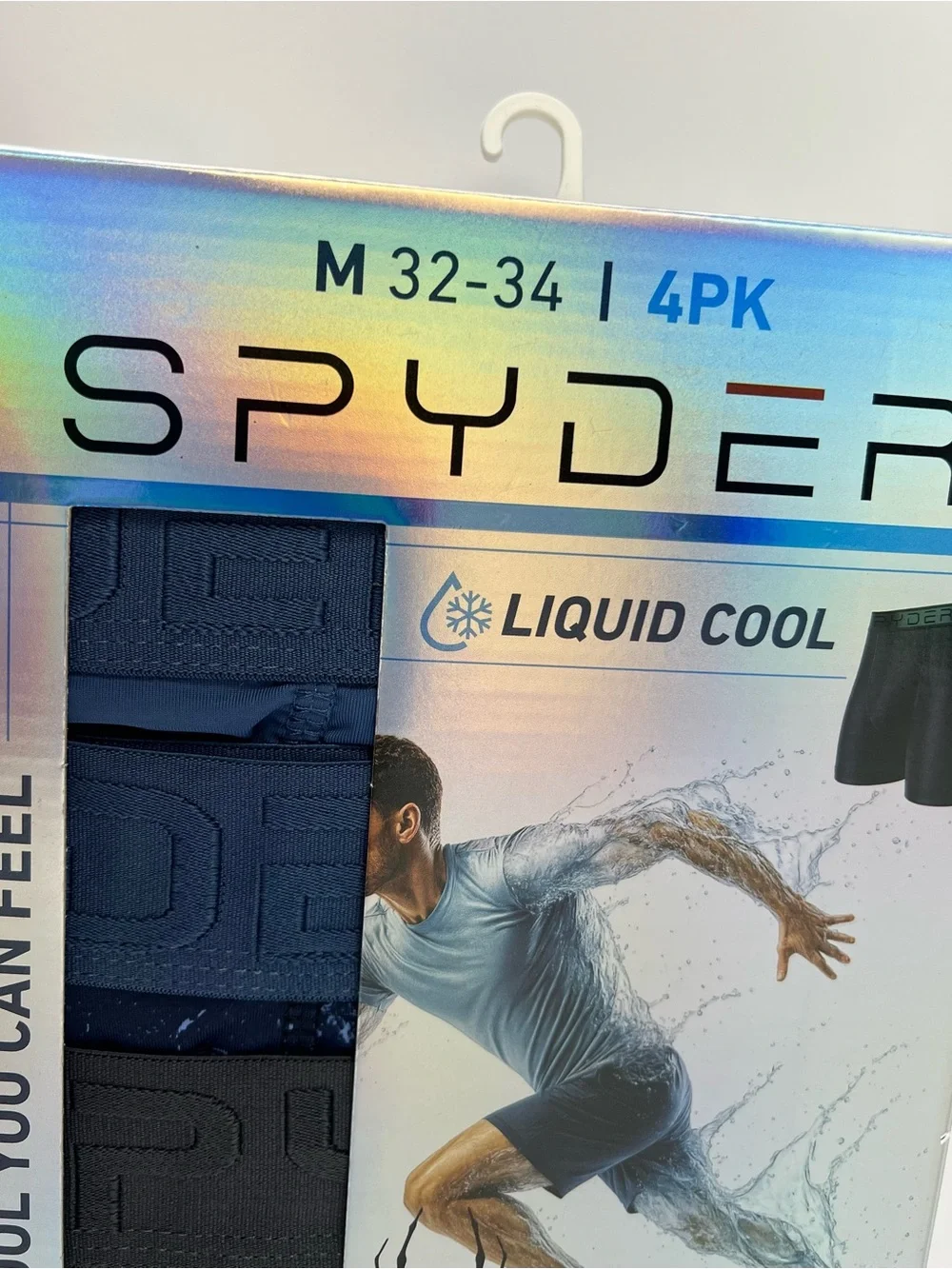 SPYDER 4 Pack Liquid Cool Nylon Boxer Briefs Men's M 32-34 Nylon multicolor